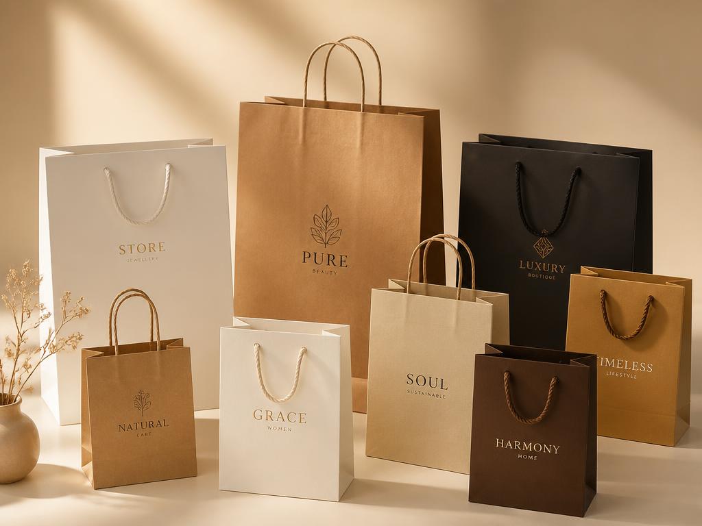 Premium kraft and laminated paper bags with handles
