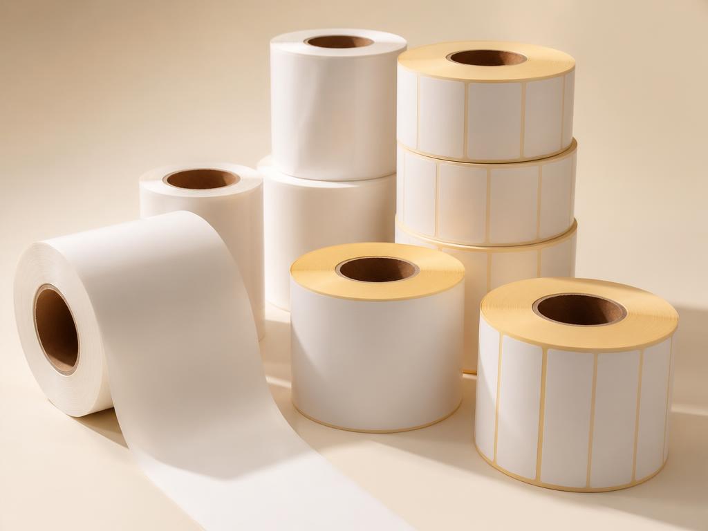 Rolls of blank thermal and chromo label paper